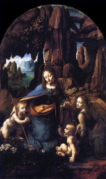  Leonardo Oil Painting - Madonna of the Rocks 1491 Leonardo da Vinci